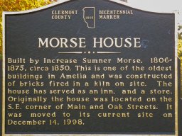 Markers &raquo; markers &raquo; Pierce Twp &raquo; Morse House;  44 Oak St., Amelia, 45102